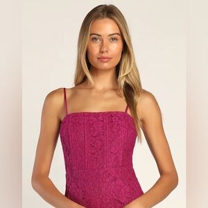 Smart Set Raspberry Lace Camisole